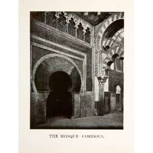 com 1908 Print Cordoba Spain Cathedral Mosque Horseshoe Archway Islam 