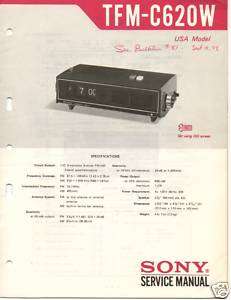 Original Sony Service Manual TFM C620W Clock Radio  