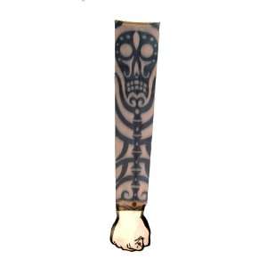  Tribal Skull Tattoo Sleeeve   Black Ink   One Size Fits 
