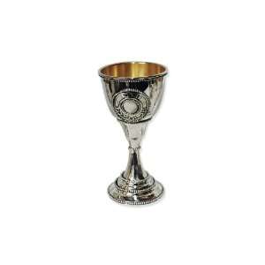  Sterling Silver Kiddush Cup with Pearl Displays