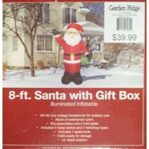  8ft Inflatable Santa with Gift Box Patio, Lawn & Garden