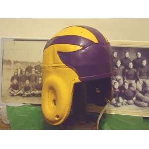  1938 LSU Old Front Panel high peak leather football helmet 