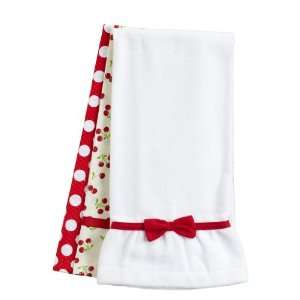  Trio cloths french touch Hôtesse red white.