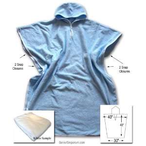  Terry Cloth Poncho with a Hood   BLUE Health & Personal 