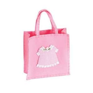  Pink Felt Bag Party Gingham Dress Favor Tote Baby