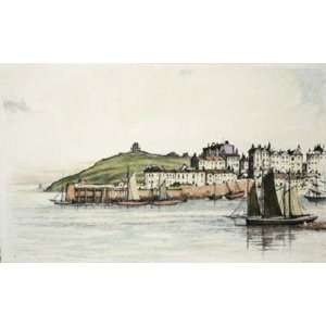  Tenby, West Wales Etching , Topographical Engraving 
