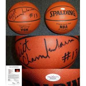  Wilt Chamberlain Autographed Basketball   HOF #13 JSA LOA 