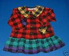 Hang 10 Kids Girls Multi Colored Check Flannel Long Sleeve Dress 2T