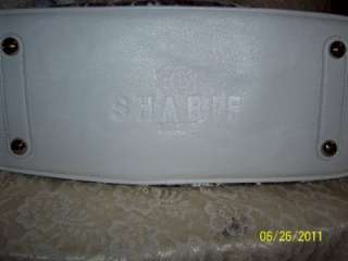 Sharif White Spotted Motif Purse W/DUST COVER  