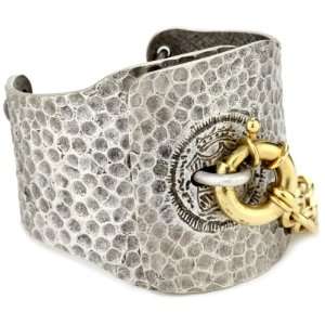 TAT2 Designs Pavia Large Hammered Antique Silver with Gold Lock and 