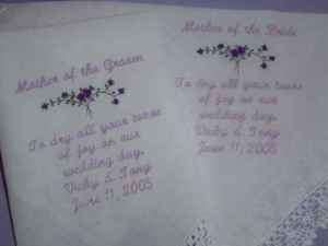 Mother Groom Bride Tears Handkerchief Roses Favors NEW  