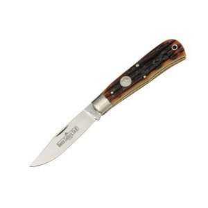  Queen Mountain Man Knife Aged Honey Amber Stag Bone Handle 