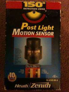 ZENITH POST LAMP MOTION SENSOR SECURITY LIGHT SL4100BKA  