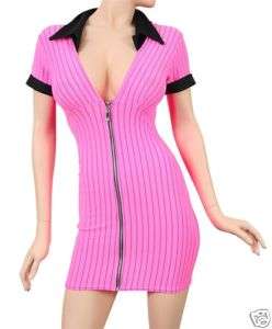 FORPLAY PINK PINSTRIPE GANGSTER GIRL MOBSTER HALLOWEEN COSTUME SMALL 