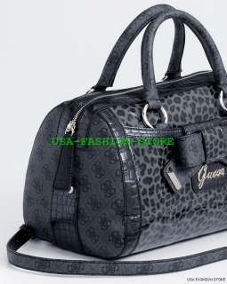NWT Guess handbag LAURITA BOX BAG LEOPARD BLACK PURSE  