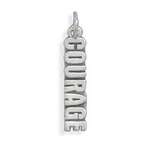  Sterling Silver Charm Pendant the Word Courage Jewelry