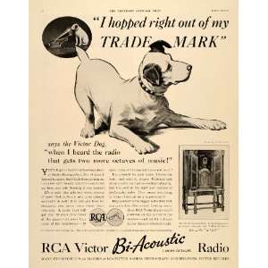  1932 Ad RCA Victor Bi Acoustic Radio Dog Music Nipper 