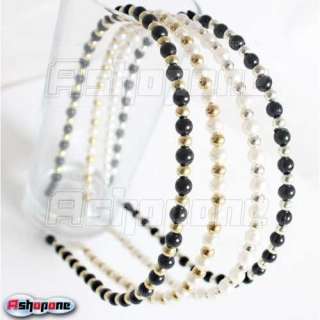   Lady Womens Imitation Pearl Headband Hair Band 4 Colors  
