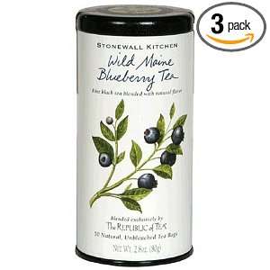   Kitchens, Wild Maine Blueberry Tea, Tea Bags 50 Count Cans (Pack of 3