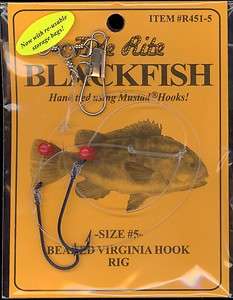 12) RIGS   BLACKFISH Beaded Virginia Hook Rig #R451 5 0 50209 03265 4 