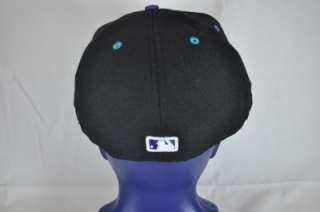 NEW ERA NY YANKEES BLACK TEAL PURPLE LAYERED DESIGN FITTED HAT 7 3/4 