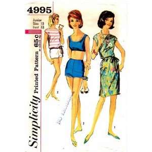  Simplicity 4995 Sewing Pattern Misses Bra Top Shorts 