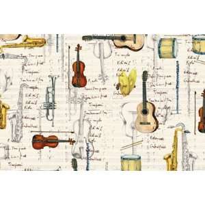  Music & Instruments Rolled Gift Wrap Paper Office 