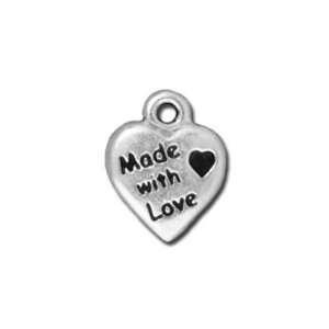  12mm Antique Silver Made With Love Charm by TierraCast 