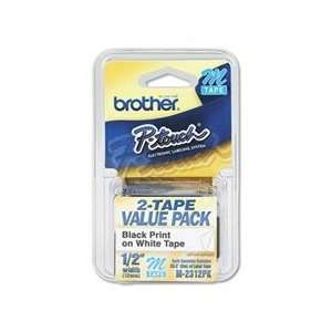  NEW BROTHER BR PT65 M TAPE   2 PK BLK/WHT 1/2 (Printing 
