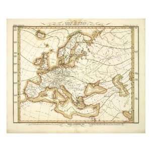  Heinrich Berghaus   Karte Von Europa, 1837 Giclee