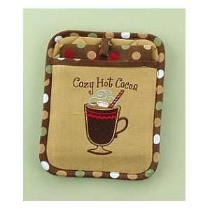  Cozy Hot Cocoa Christmas Pocket Mitt and Towel 2pc Kitchen 