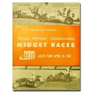  1967 Ascot Park Midget Racing Program Poster Print
