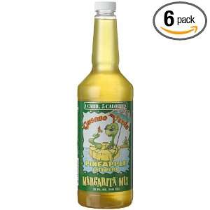Gusano Verde Pineapple Jalapeno Margarita Mix, 32 Ounce Plastic Bottle 