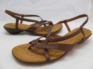 Born BOC Brown Leather Strappy Thong Sandals sz 10  