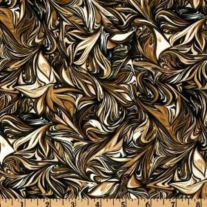   Wide Timeless Treasures Abstract Black/Tan/Cream Fabric By The Yard