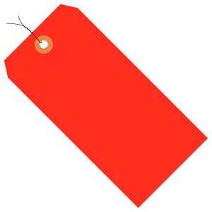   Fluorescent Red 13 Pt. Shipping Tags   Pre Wired