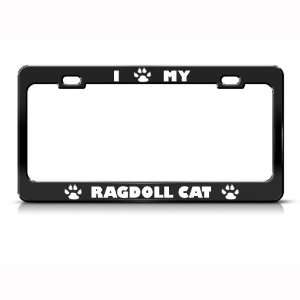 Ragdoll Cat Black Animal Metal license plate frame Tag Holder