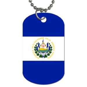 EL SALVADOR FLAG DOG TAG NECKLACE  