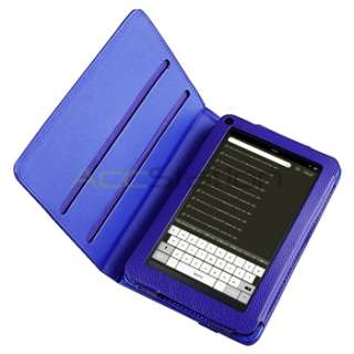 Blue 360°Swivel Rotating Leather Case Accessories For  Kindle 