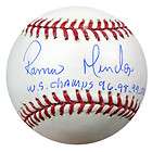 RAMIRO MENDOZA AUTOGRAPHED SIGNED MLB BASEBALL WS CHAMPS 96 98 99 0 
