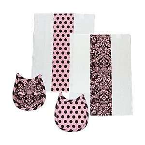 Tadpoles Layette, 4 pc Pink and Brown Damask, 1 ea Baby