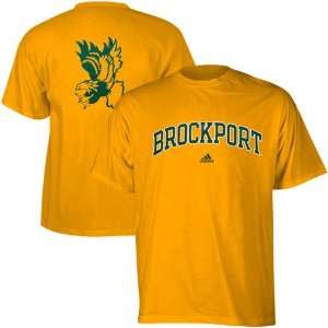  adidas Brockport Golden Eagles Gold Relentless T shirt 