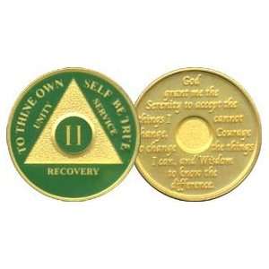  24K Gold Plated AA Birthday   Anniversary Recovery Medallion / Coin 