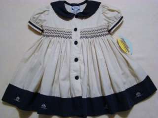 CARRIAGE BOUTIQUES 12M SMOCKED SAILOR DRESS~NWTS  