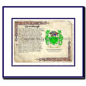  Brumbaugh Coat of Arms/ Family History Wood Framed