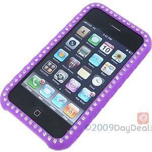 Rhinestones Skin Cover for Apple iPhone 3G & 3GS Purple 
