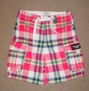 NEW Mens S Abercrombie & Fitch Swim Trunks Board Shorts Pink Yellow 