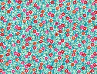Quilting Fabric Sweet Tooth Small Floral Turquoise Pink  