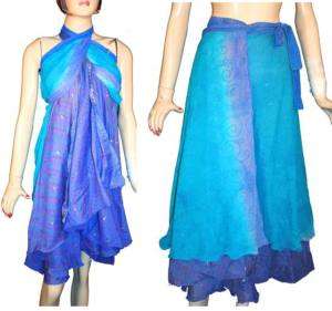 100 Vintage Silk Sari Magic wrap skirts dress Mix Sizes  