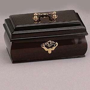  WOOD JEWELRY BOX WITH GOLD ACCENTS